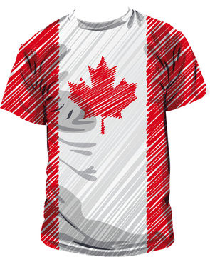Canadian tee, vector illustration