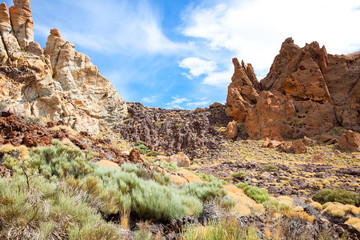 Volcanic landscape on Teide, Tenerife, Spain.