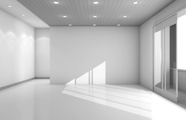 Interno vuoto con finestra rendering © 3DarcaStudio