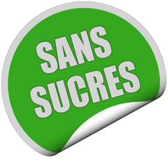 Sticker grün rund curl unten SANS SUCRE