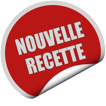 Sticker rot rund curl unten NOUVELLE RECETTE