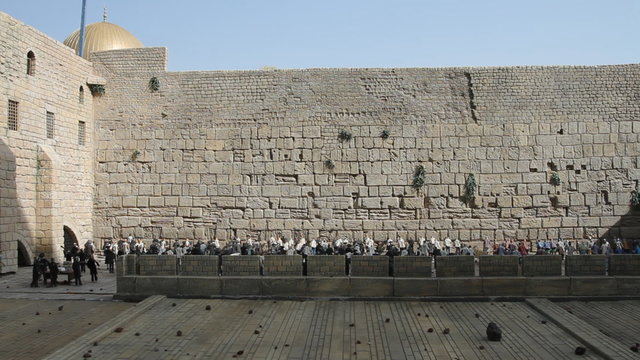 Western Wall in Mini Israel. Model.