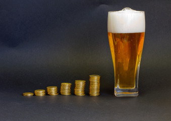 Money with beer