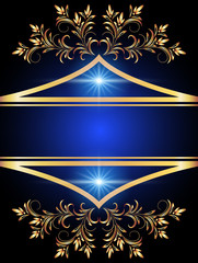Background with golden ornament