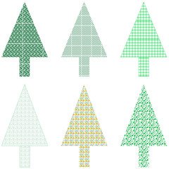 Abstract green christmas tree greeting card vector