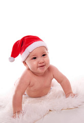 bébé de 6 mois et bonnet de noël