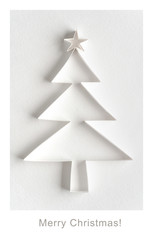 Christmas greeting card - Christmas tree made of paper