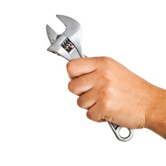 Male hand holding plier