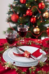 Table setting at christmas