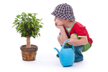 Little gardener boy