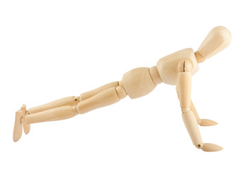 Wooden Mannequin in exercise