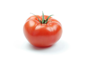 Red tomato isolated on white background