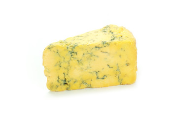 Shropshire Blue Cheese on white background