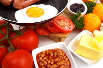 Breakfast on a white background