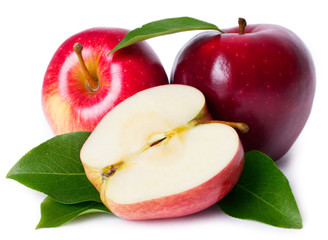 Sweet apple with leaves