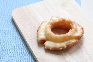 Donut on wood
