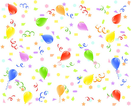 vector illustration of a birthday background with balloons, ribb