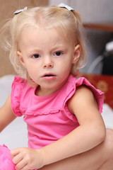 Closeup portrait of pretty baby girl