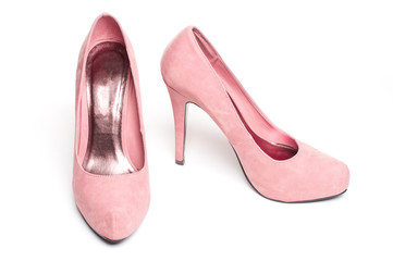 pink suade pumps