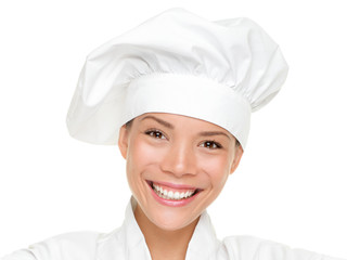Woman chef, cook or baker portrait isolated