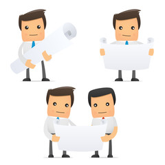 set of funny cartoon manager