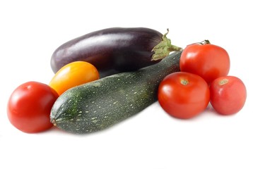 zuccini,aubergine and tomatoes