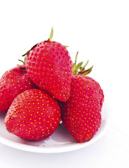 Strawberries isolated over white background
