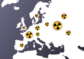 Europas with radiation signs