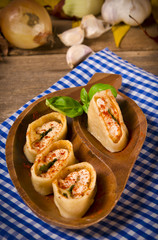Pfannkuchen mit Hühnerbrust