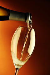 pouring  white wine