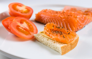sandwich with salmon.