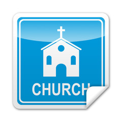 Pegatina cuadrada CHURCH con reborde