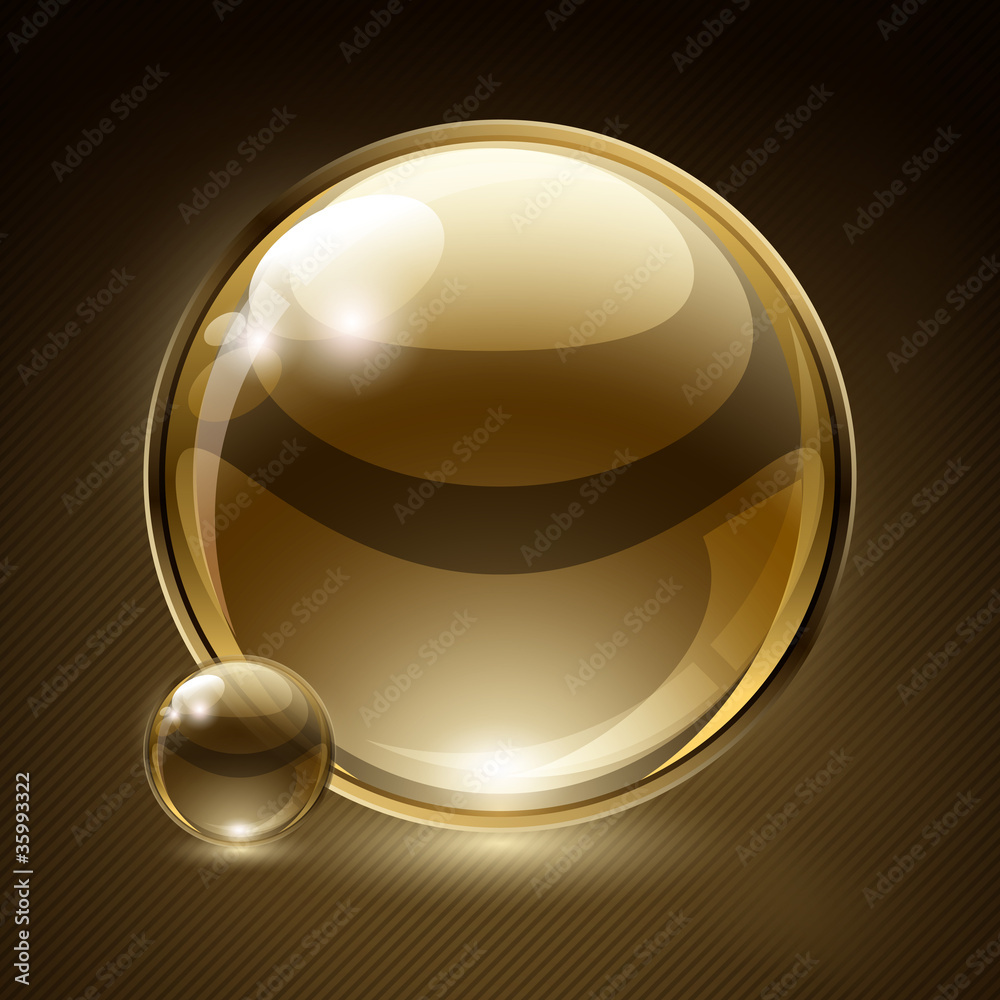 Poster abstract background with glass speech bubble.