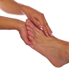 Fussreflexzonenbehandlung einer Therapeutin quadratisch