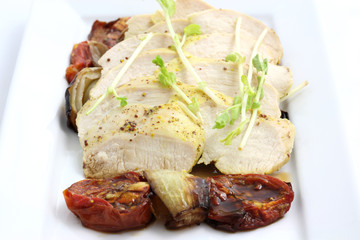 Chicken salad in white background