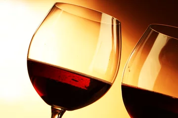 Fototapete Wein glass of red wine