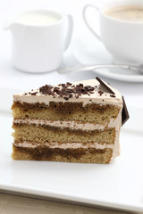 Coffee cake in white background