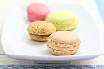 Colorful Macaron on dish
