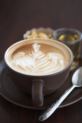 coffee in wood background