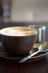 coffee in wood background