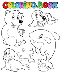 Coloring book wintertime animals 1