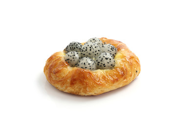 Freshly bagel dragon fruit isolated in white background