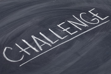 Fototapeta premium challenge word on blackboard