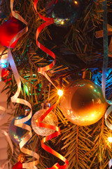 Christmas tree decorations with lights