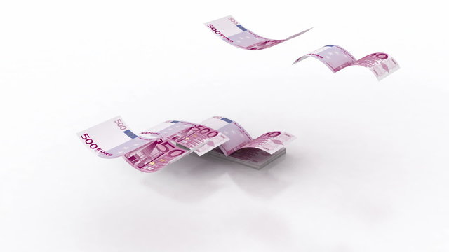 Flying Euro Banknote