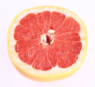 Grapefruit,a half on a white background