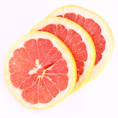 Naklejka na ściany i meble Grapefruit, a sliced half on white background
