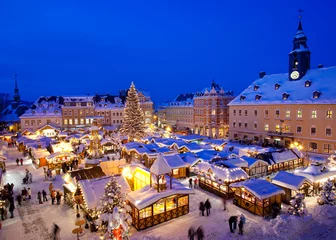 Deurstickers Weihnachten im Erzgebirge, Weihnachtsmarkt in Annaberg-Buchholz © StockPixstore