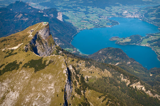 Luftaufnahme Schafberg und Mondsee