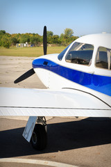 Propeller air plane on runway